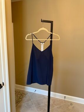 Lilly Pulitzer Navy Beaded-Back Camisole